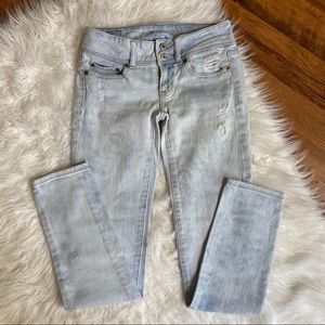 American Eagle Acid Wash Distressed Jeans 00